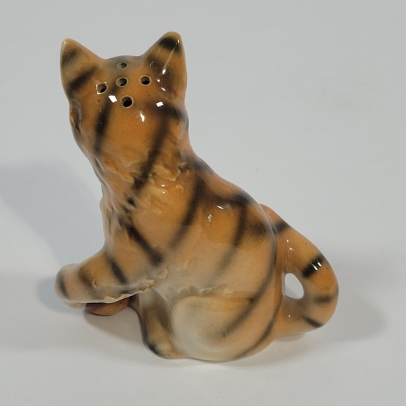 Vintage Orange Tabby Cat Salt and Pepper Shakers Set Japan Ceramic Kittens - Picture 10 of 10